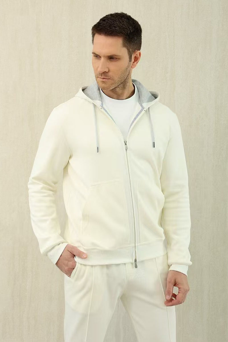 Designer Кофта на молнии Premium - White