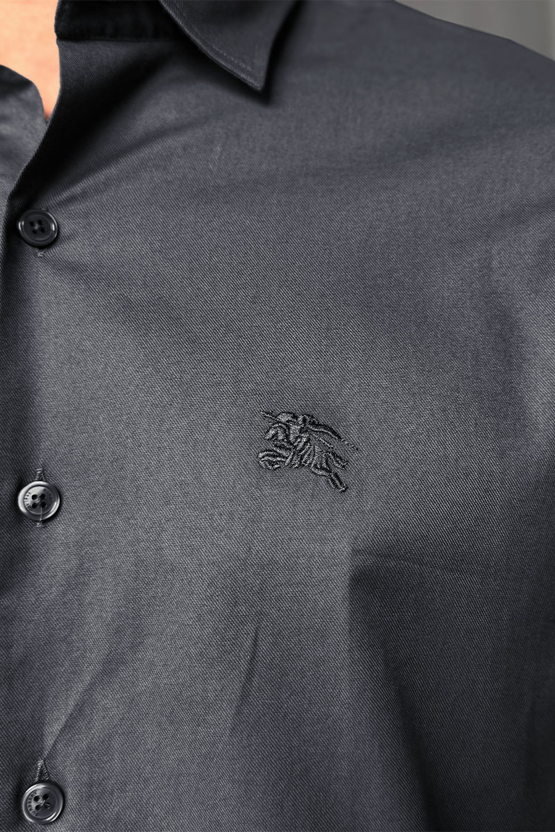 Burberry Мужская рубашка logo-embroidered - Grey