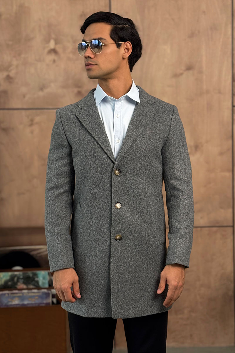 Loro Piana Мужское пальто серого цвета 