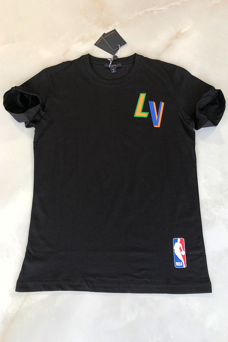 Lоuis Vuittоn Чёрная мужская футболка NBA Collaboration