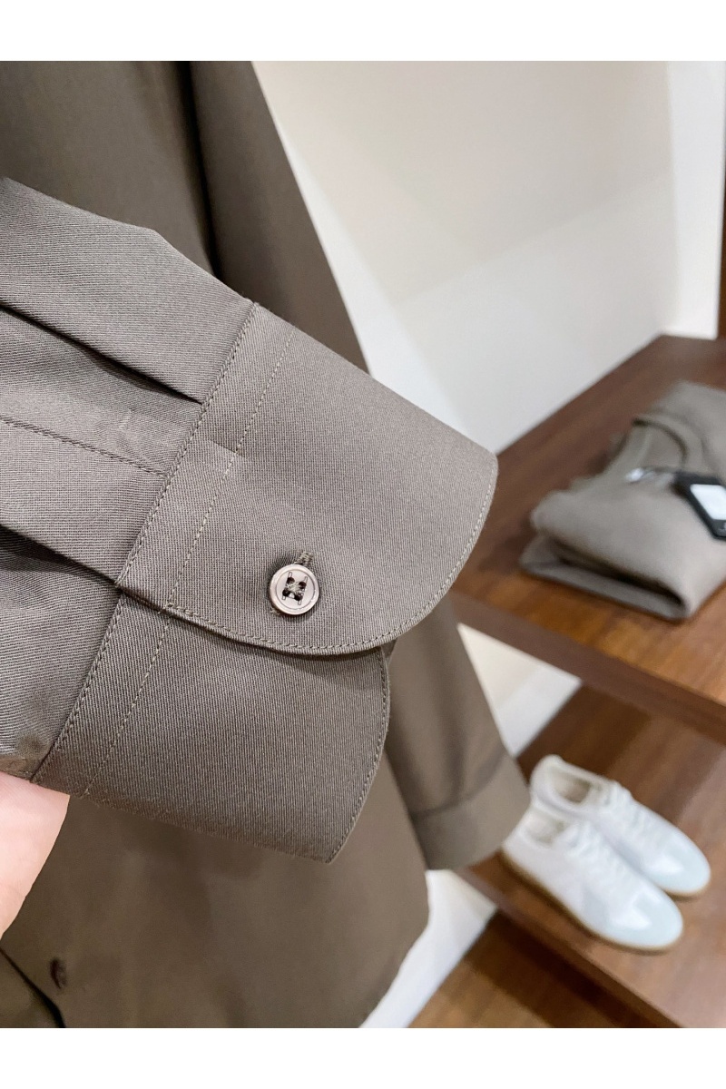 Kiton Мужская коричневая рубашка premium