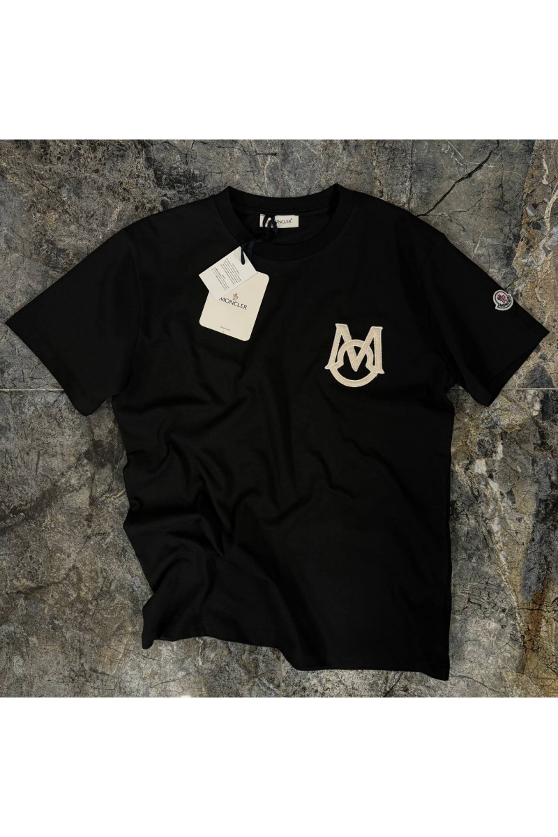 Moncler Мужская чёрная футболка monogram 
