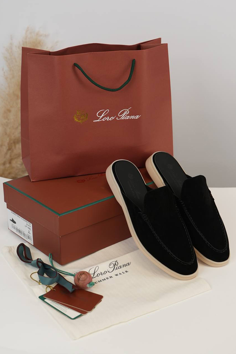 Loro Piana Мужские замшевые лоферы-сабо