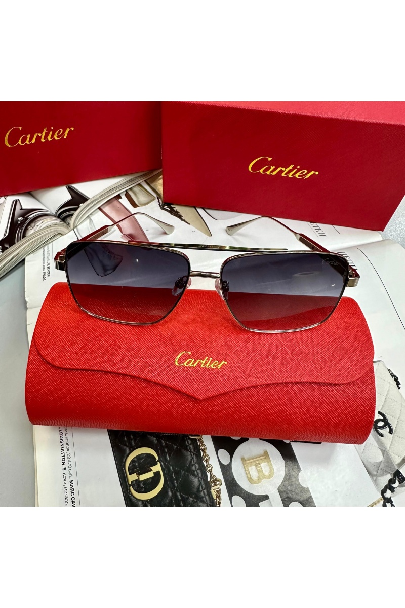 Cartier Солнцезащитные очки с серебряной оправой