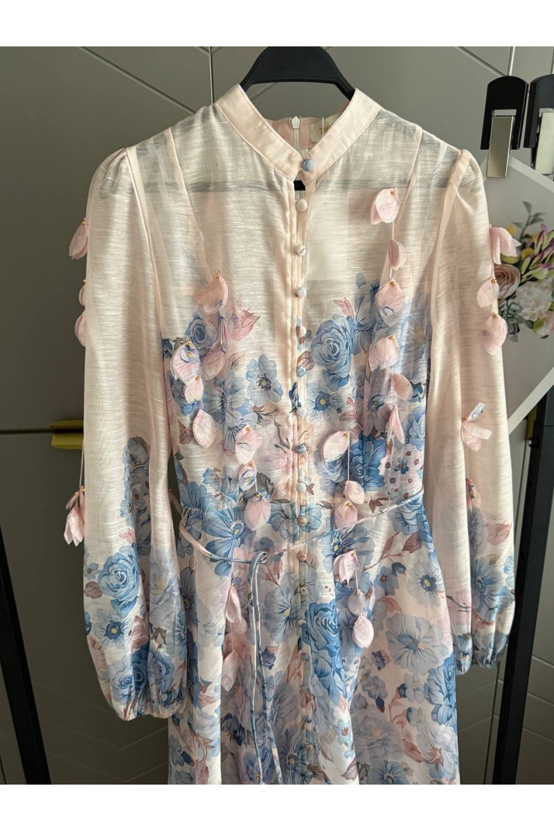 Zimmermann Женское платье с цветочным принтом розового цвета premium