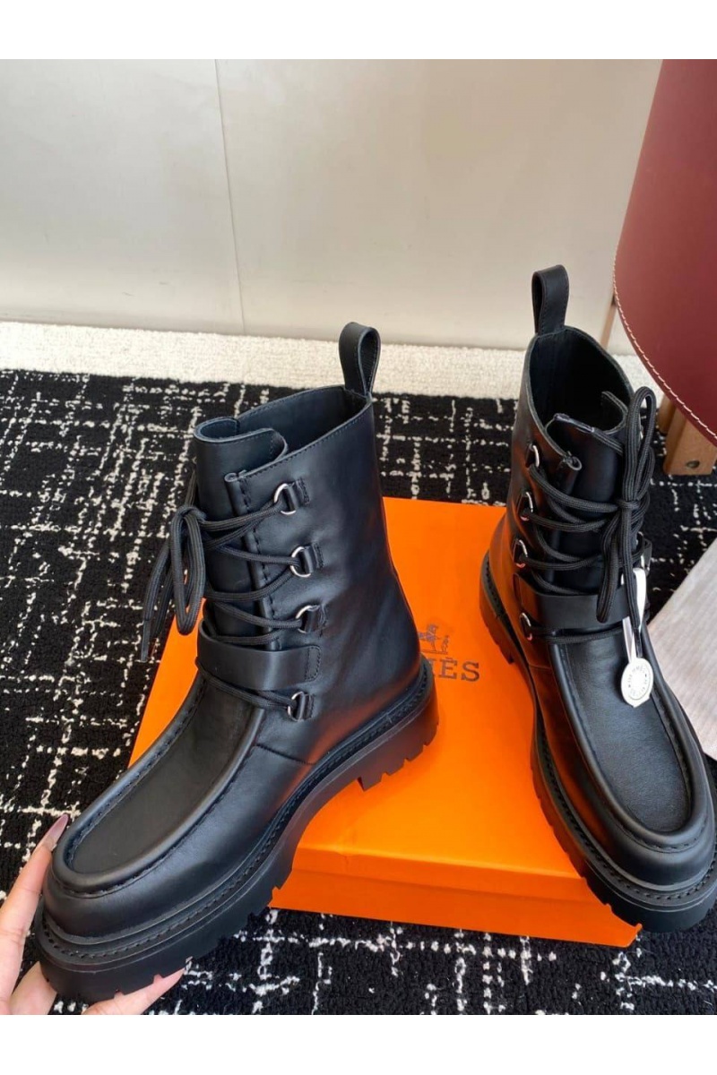 Hermes Женские кожаные ботинки Land Ankle premium