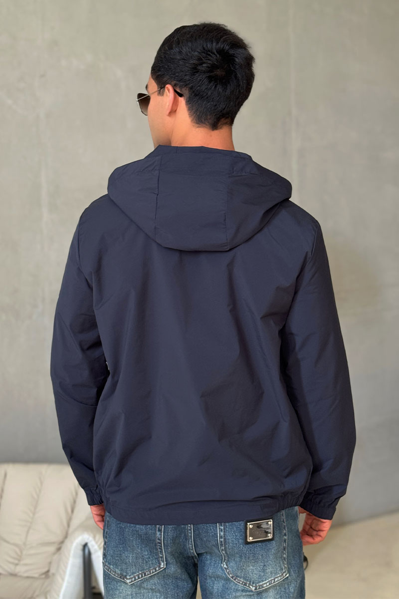 Moncler Тёмно-синяя ветровка Carles logo-patch