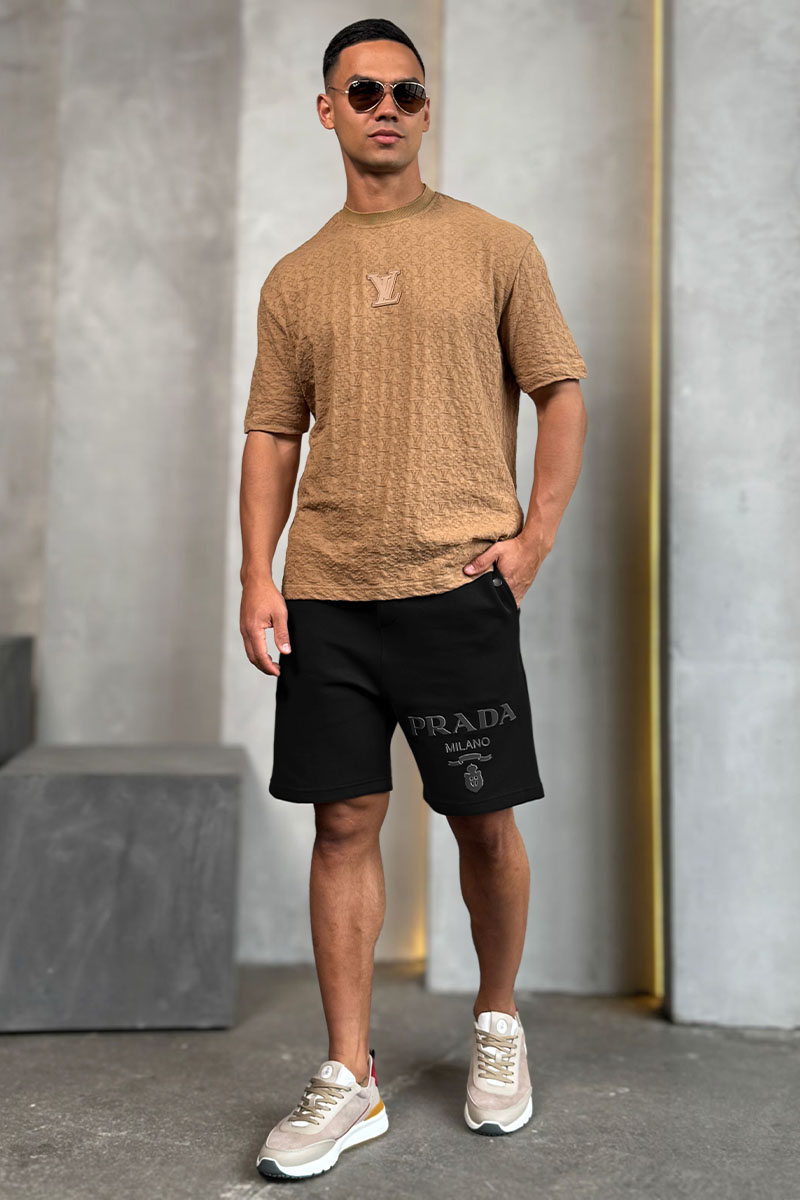 Prada Мужские шорты Milano logo-print - Black 