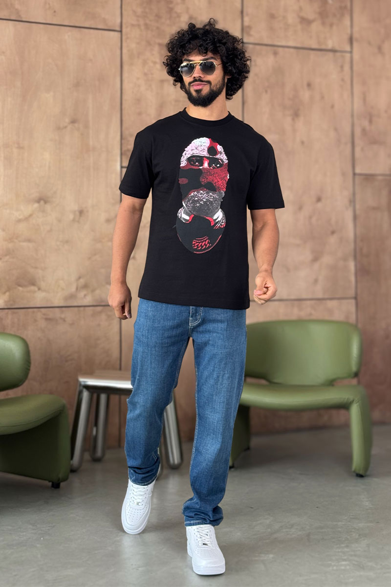 Designer Clothing Мужская чёрная футболка Ih Nom Uh Nit "Mask On"