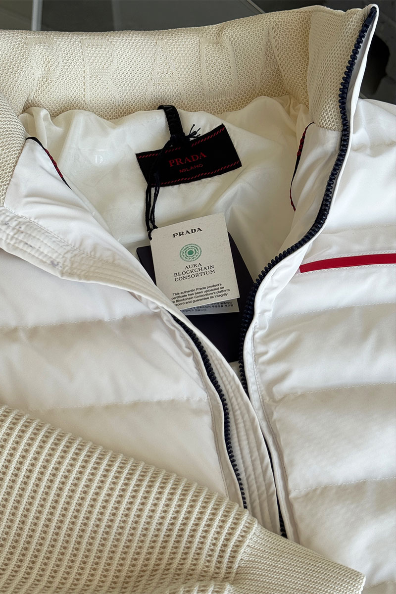 Prada Куртка с вязаными рукавами Linea Rossa - White