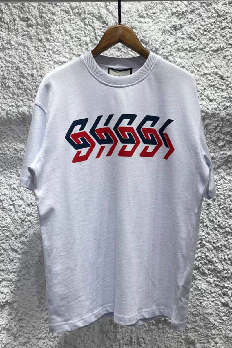 Gucci Белая оверсайз футболка mirror-logo