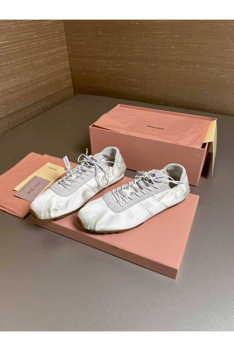 MIU MIU Женские кроссовки Plume Satin premium