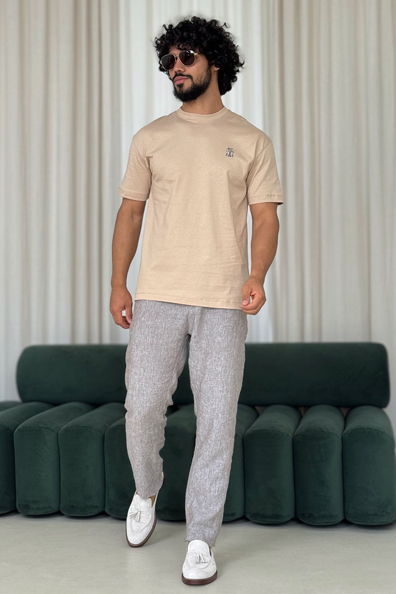 Designer Мужская бежевая футболка 