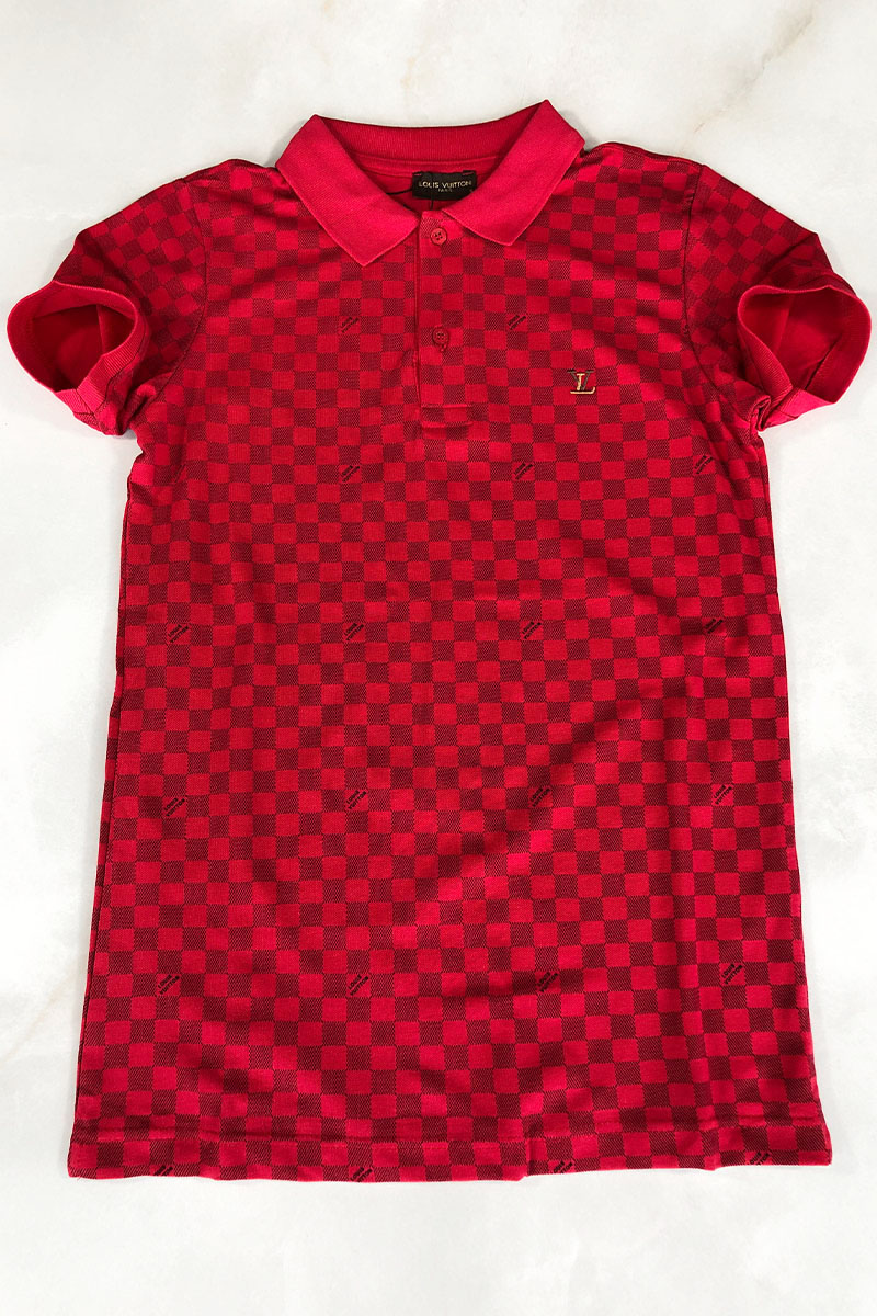 Lоuis Vuittоn Мужское брендовое поло красного цвета
