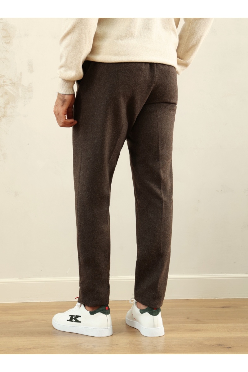 Kiton Мужские коричневые брюки premium