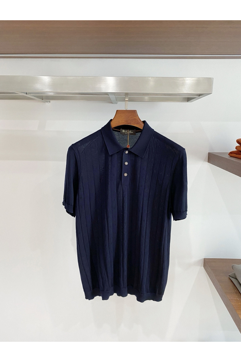Loro Piana Мужское тёмно-синее поло premium