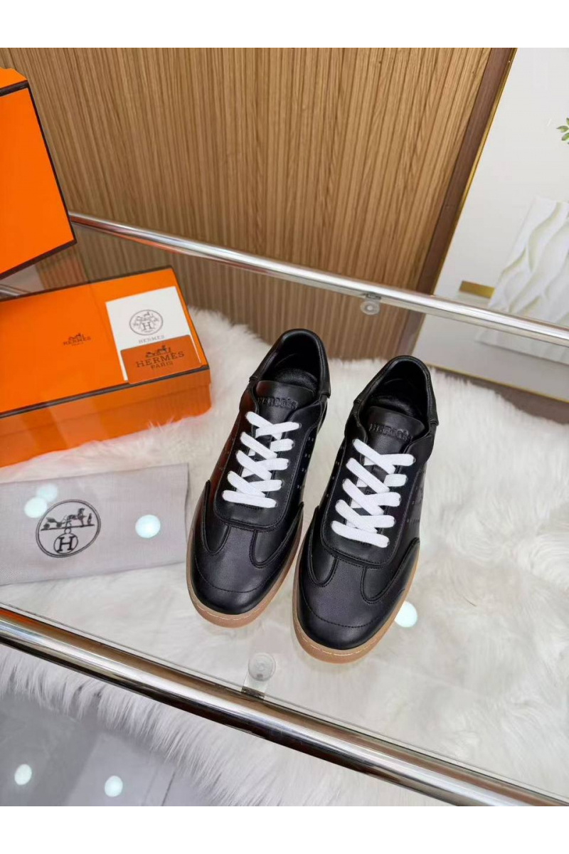 Hermes Женские кожаные кроссовки Match