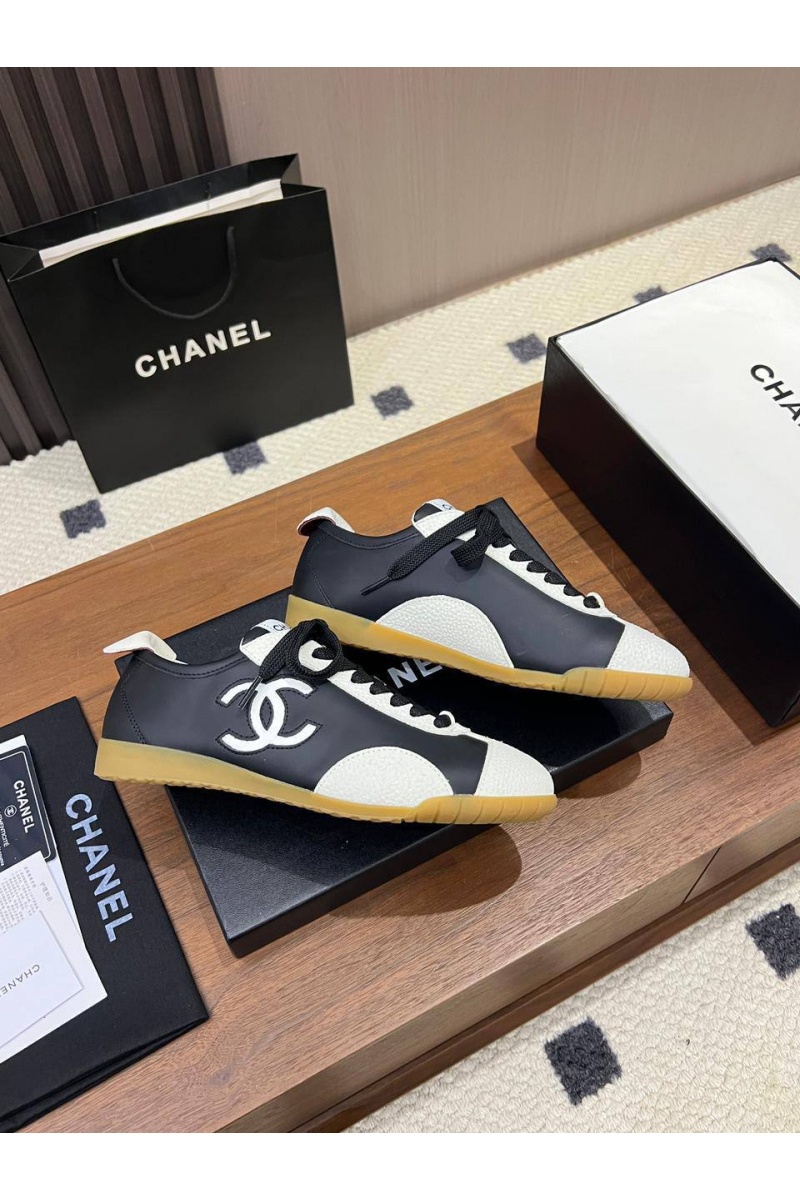 Chаnеl Женские кожаные кроссовки premium