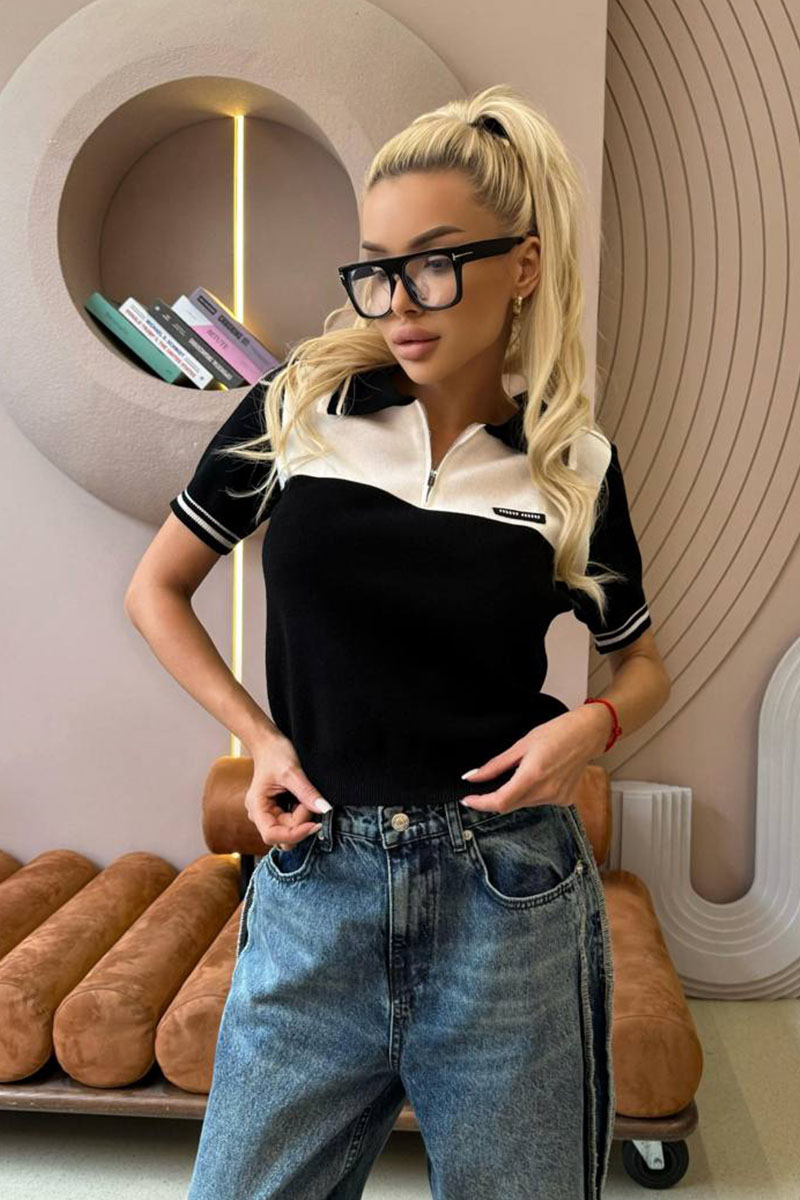 MIU MIU Женское двухцветное поло