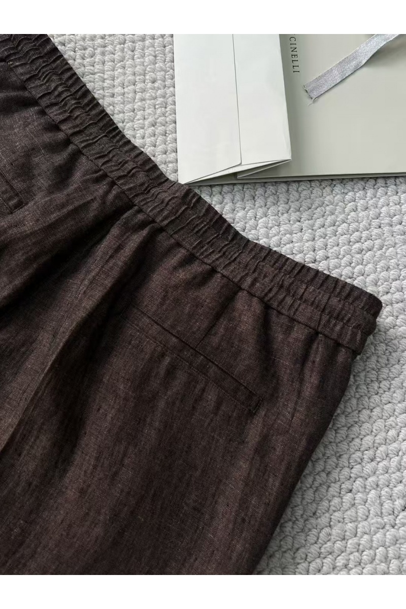Designer Льняные брюки Premium - Brown