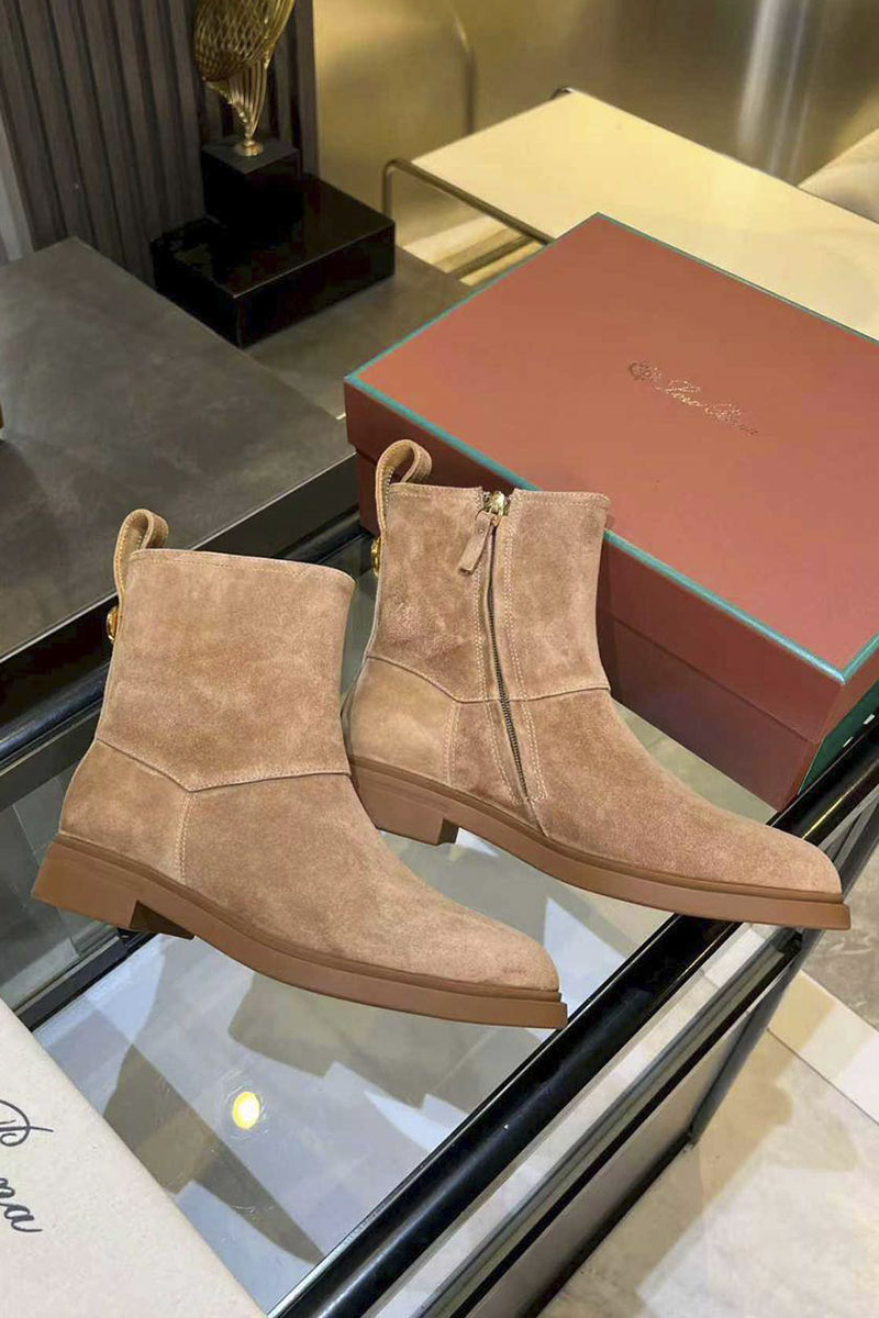 Loro Piana Женские замшевые сапоги premium - Beige