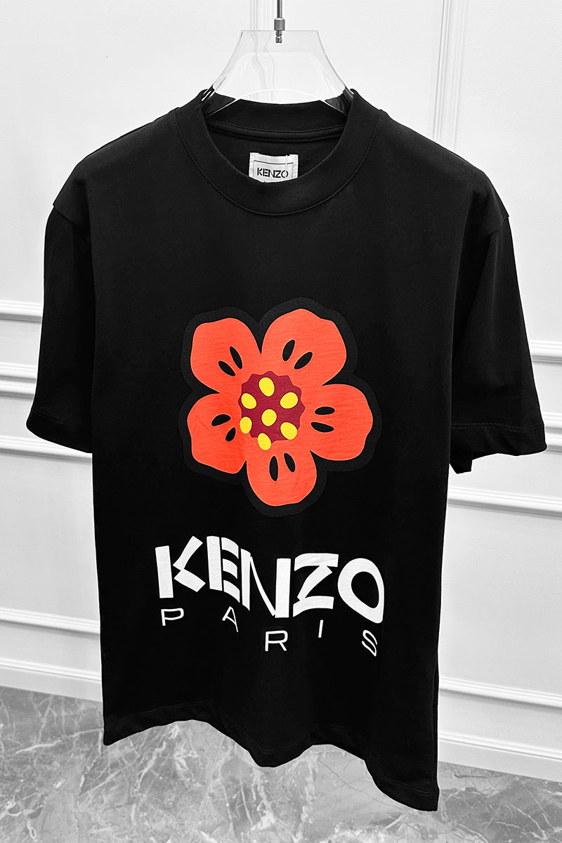 Kenzo Чёрная футболка Boke Flower graphic print 