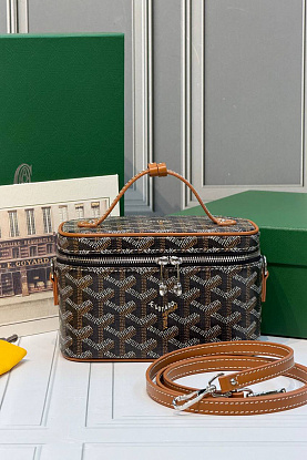 Кожаная сумка Goyard Muse Mini Vanity ​premium 16,5x10,5x8 см