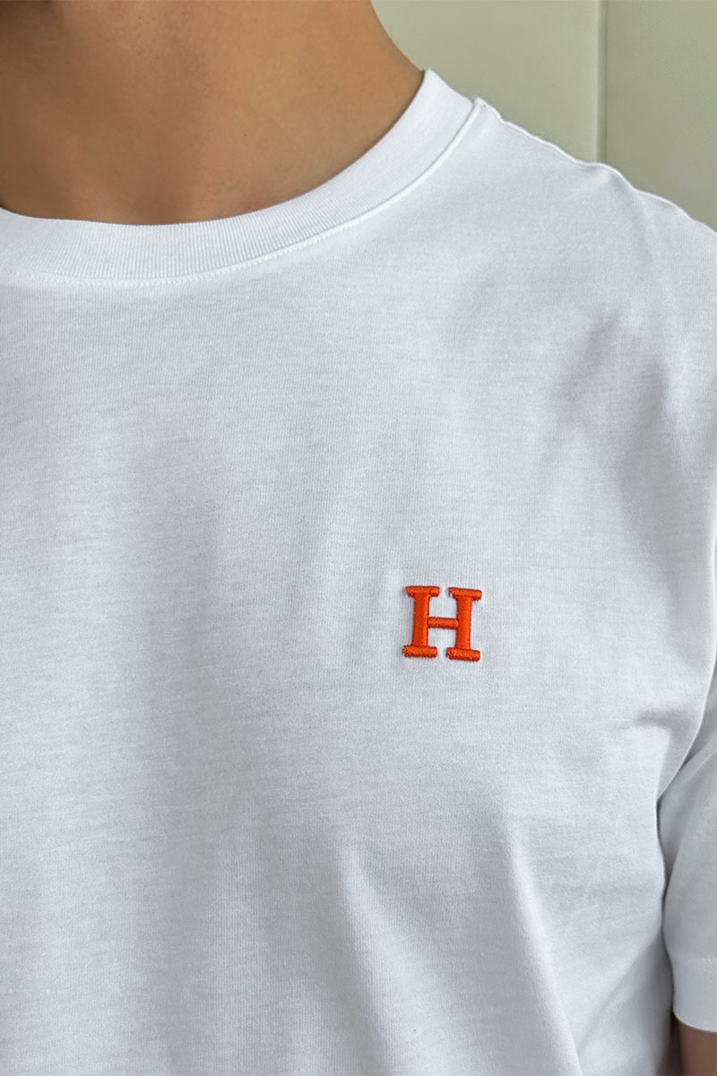Hermes Футболка белого цвета H embroidered