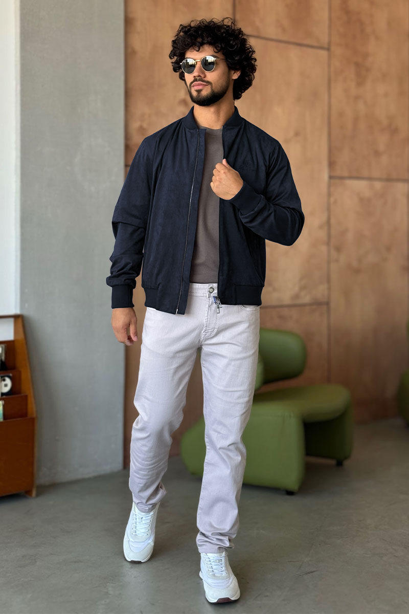 Loro Piana Мужской тёмно-синий бомбер 