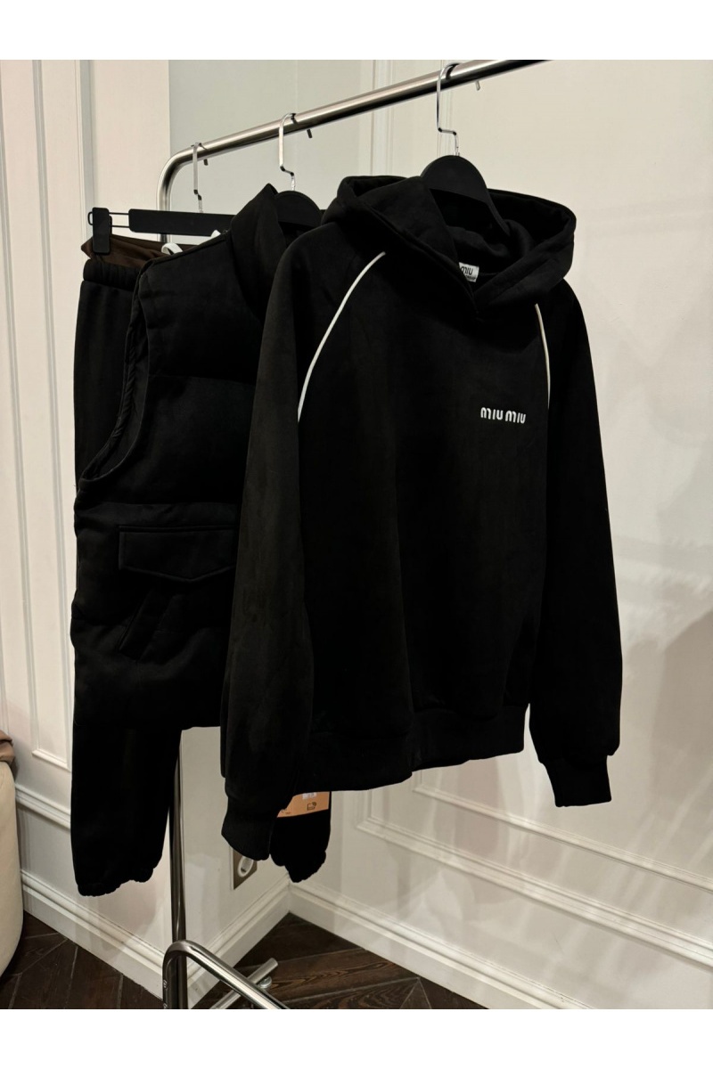 MIU MIU Женский чёрный костюм тройка 