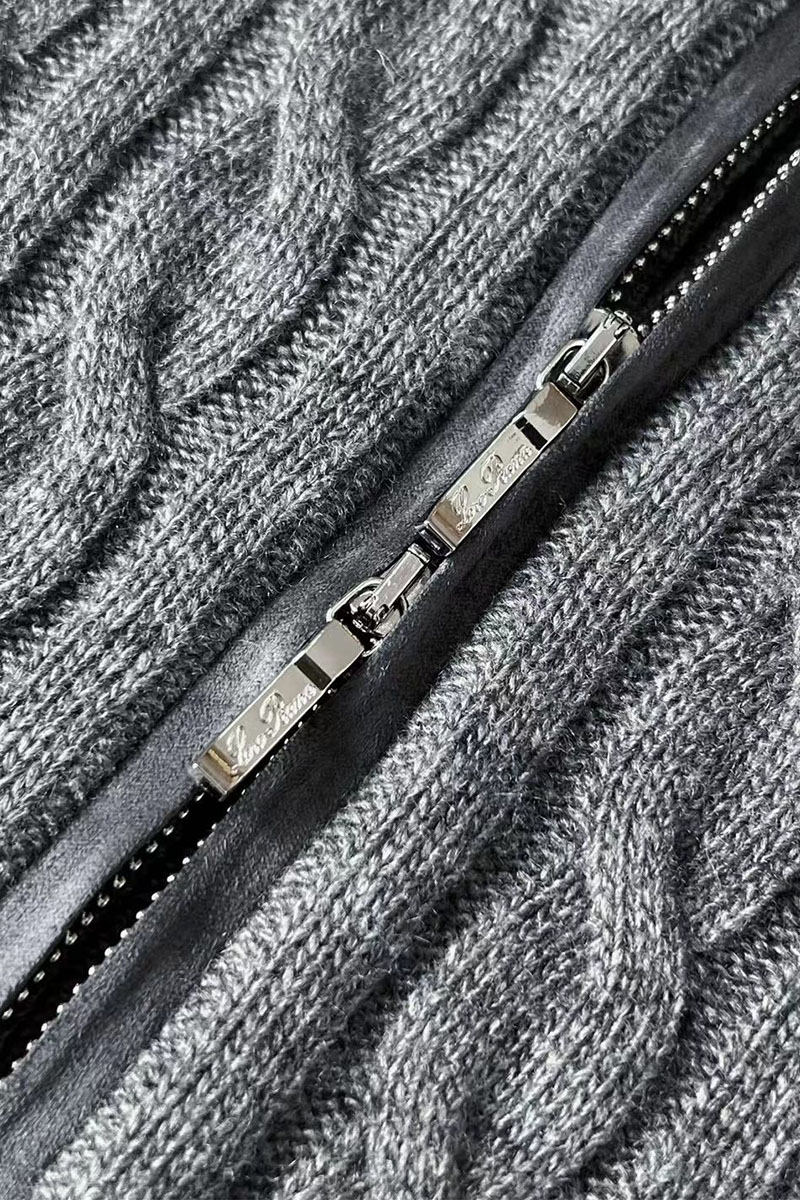 Loro Piana Кашемировый свитер Premium zip-up - Dark Grey