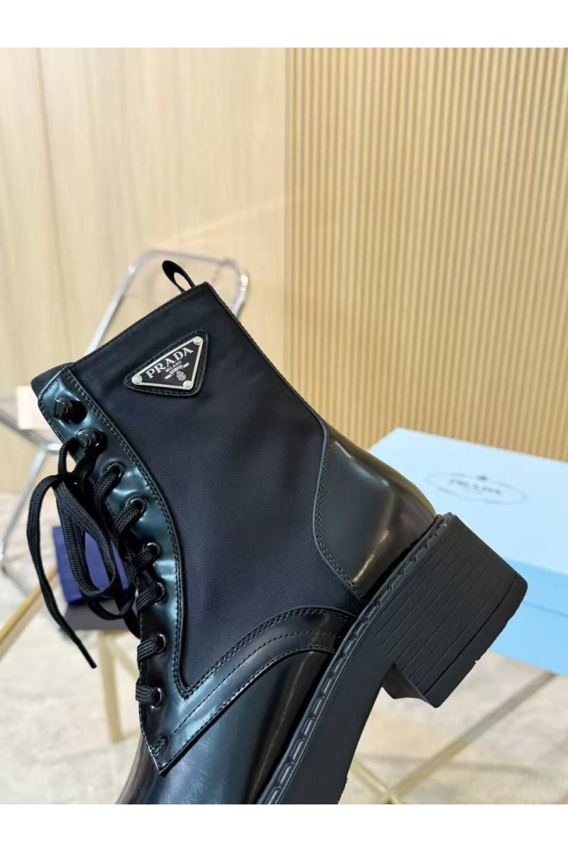 Prada Женские кожаные ботинки premium - Black