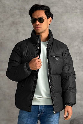 Мужской пуховик logo-plaque - Black