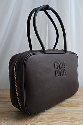 Кожаная сумка тоут Beau 36x21 см - Brown