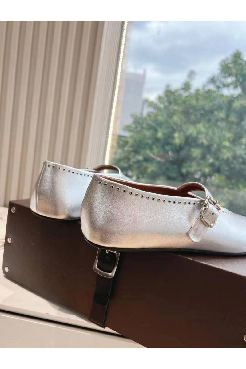 Designer Clothing Женские кожаные балетки Alaia Strass Suede premium