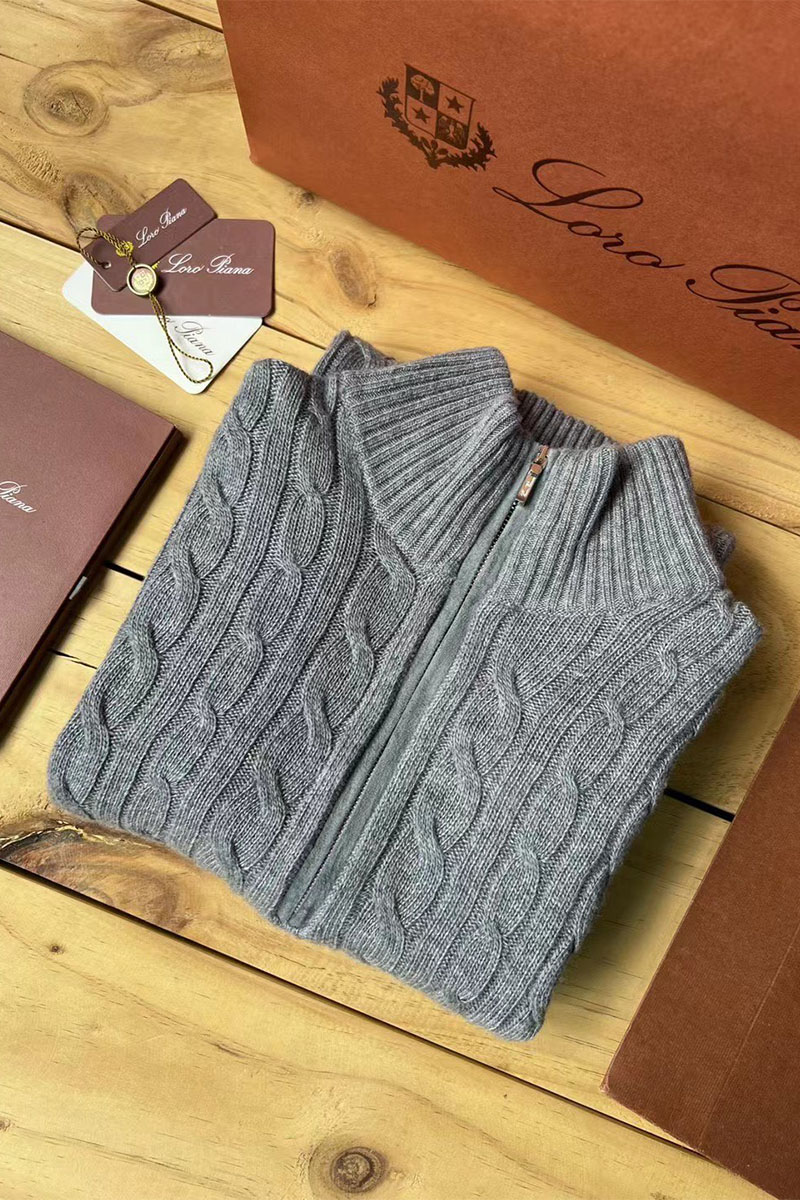 Loro Piana Кашемировый свитер Premium zip-neck - Grey
