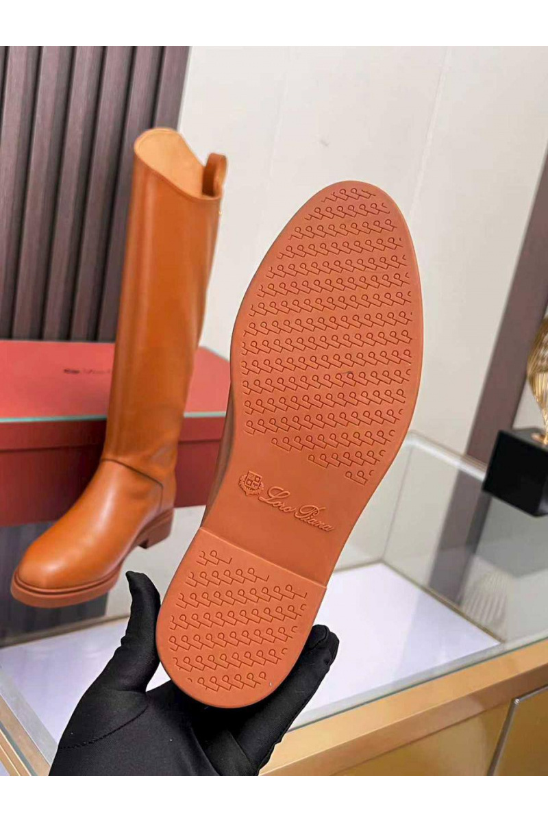 Loro Piana Женские кожаные сапоги premium - Chestnut