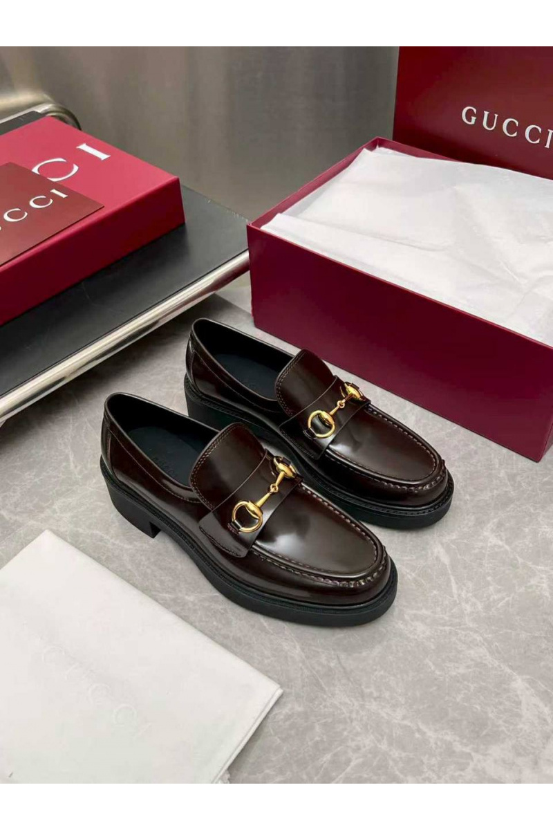Gucci Женские кожаные лоферы Horsebit premium