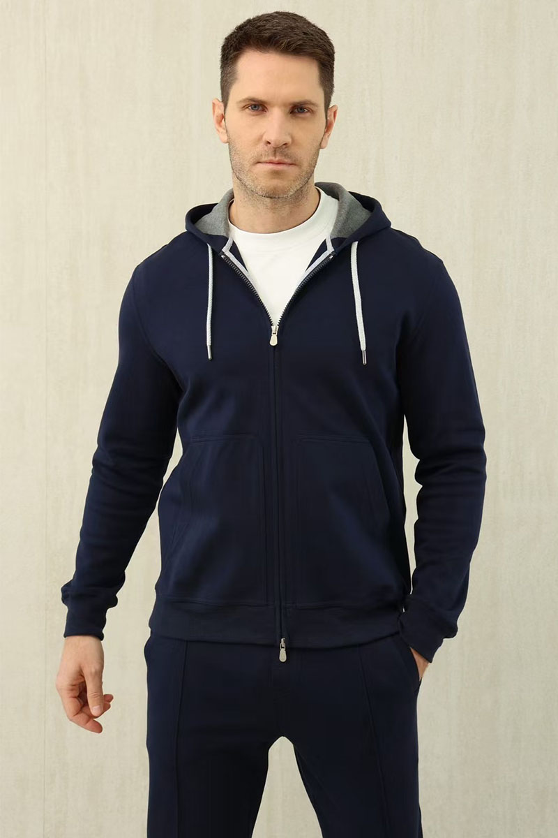 Designer Кофта на молнии Premium - Navy