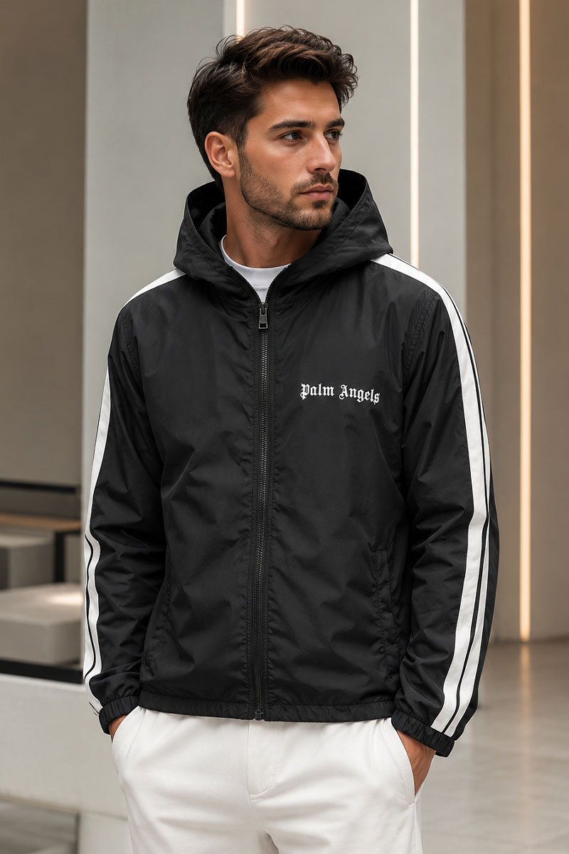 Palm Angels Мужская чёрная ветровка