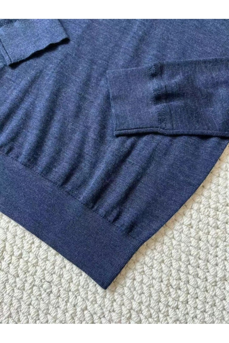 Loro Piana Поло с длинным рукавом Premium - Flower Hide Blue