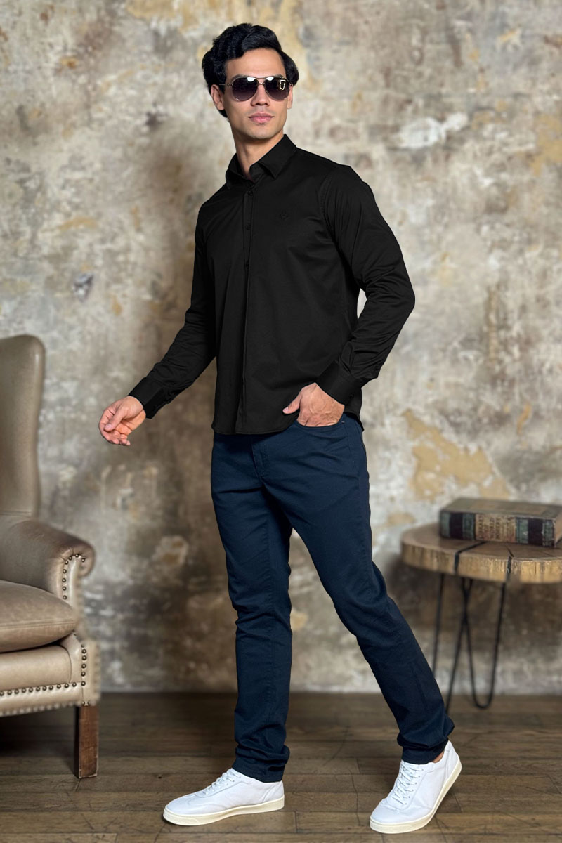 Loro Piana Мужская рубашка чёрного цвета