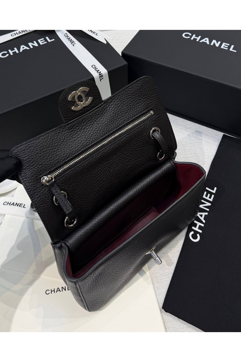 Chаnеl Кожаная сумка Flap premium 20x13x6 см