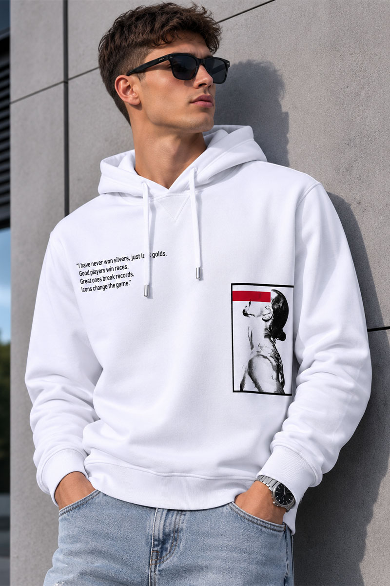 Dsquared2 Утеплённое худи на флисе Ibrahimovic "ICON" - White