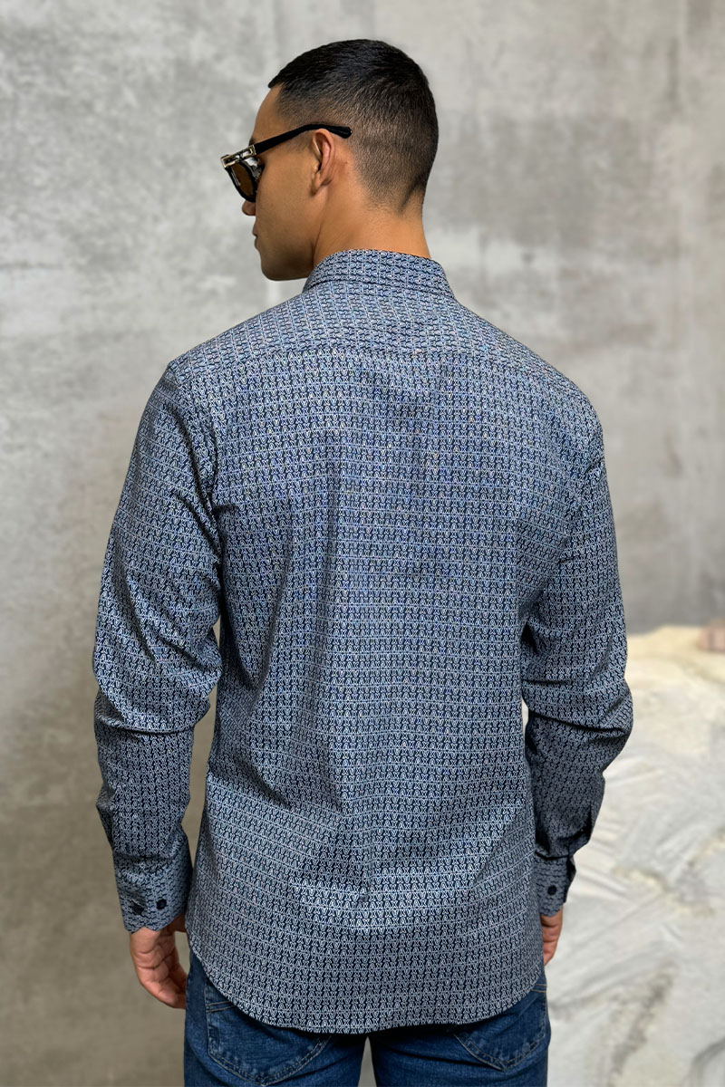 Emporio Armani EA7 Мужская тёмно-синяя рубашка 