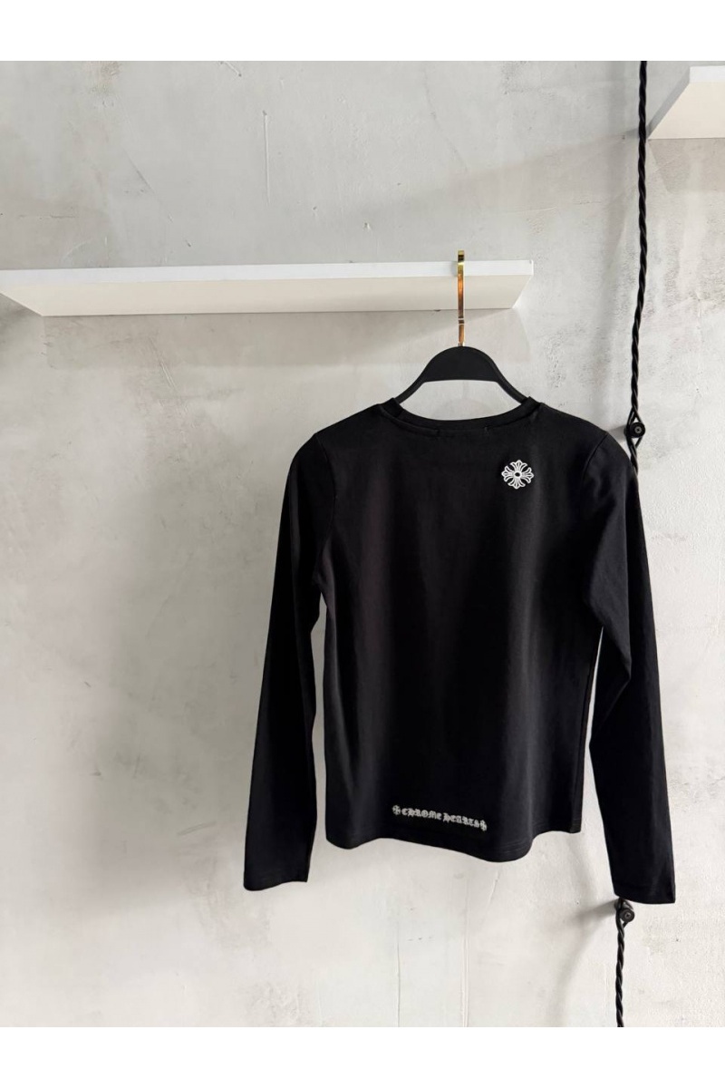 Chrome Hearts Женский чёрный лонгслив premium