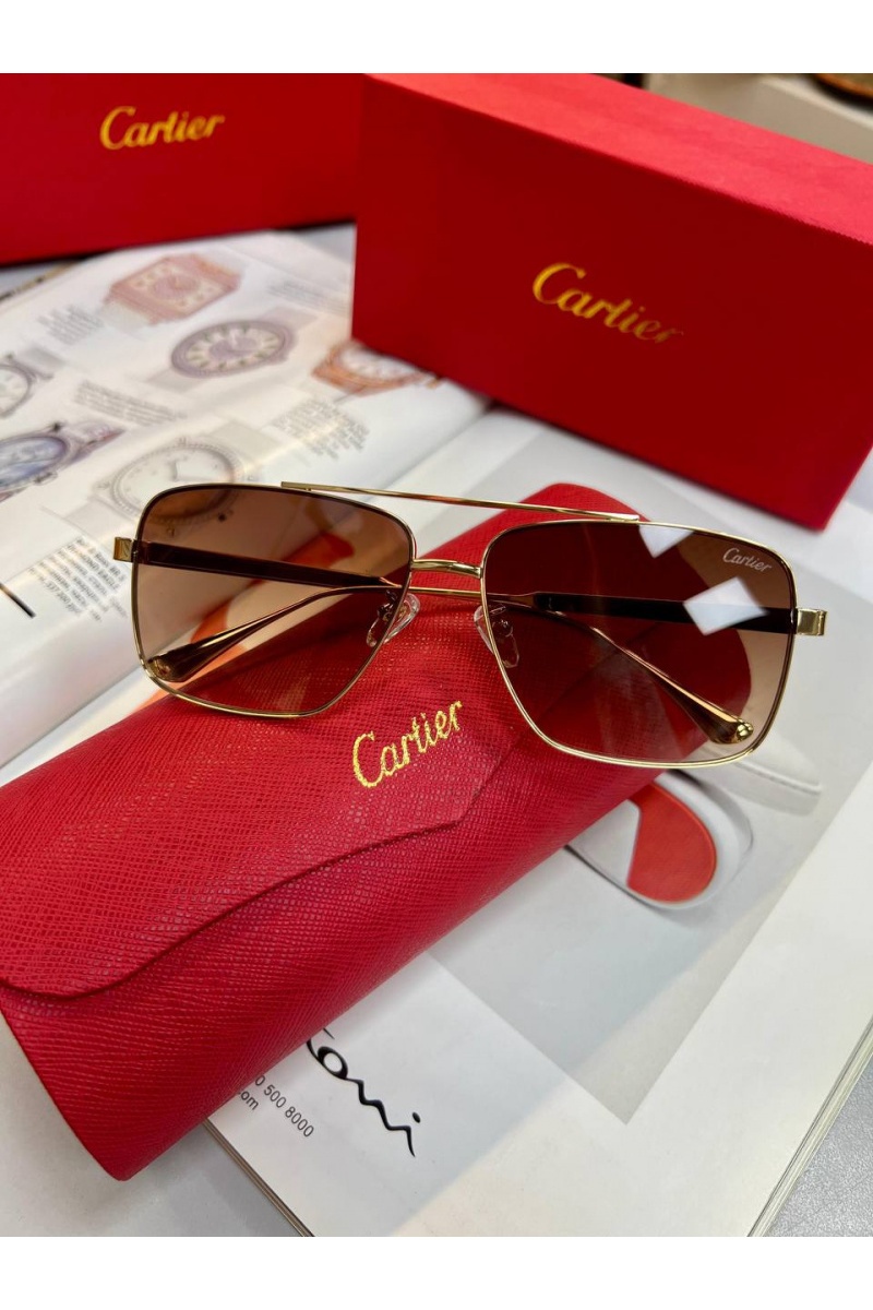 Cartier Солнцезащитные очки с коричневыми линзами