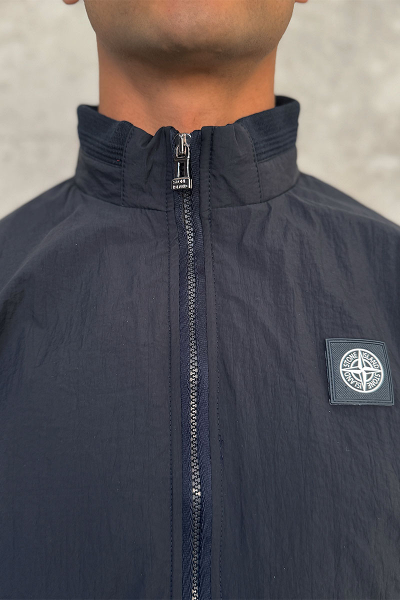 Stone Island Мужская тёмно-синяя куртка с патчем на плече