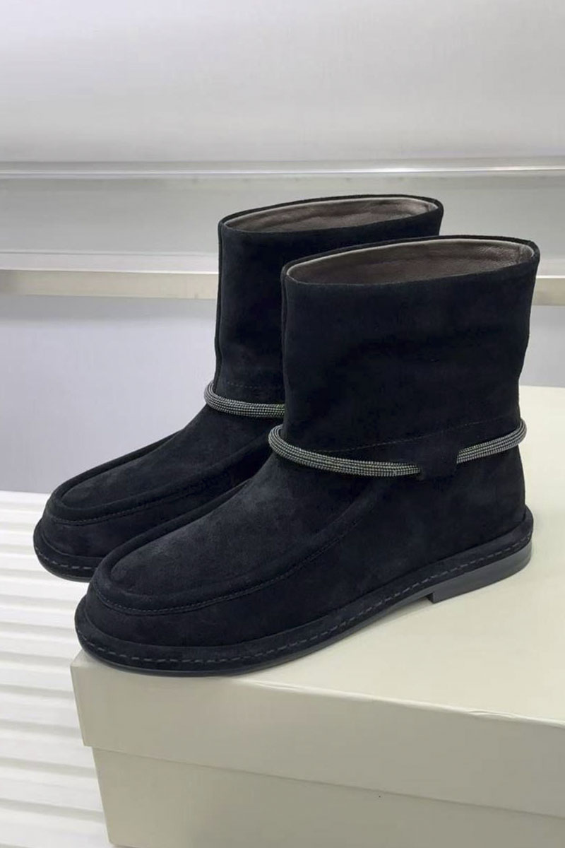 Designer Женские замшевые сапоги premium - Black