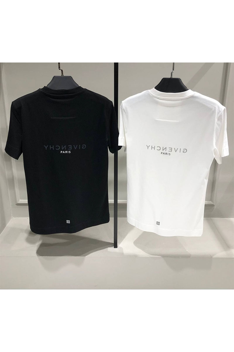 Givenchy Мужская чёрная футболка mirrored-logo